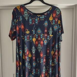 LulaRoe Carly XL Navy Damask